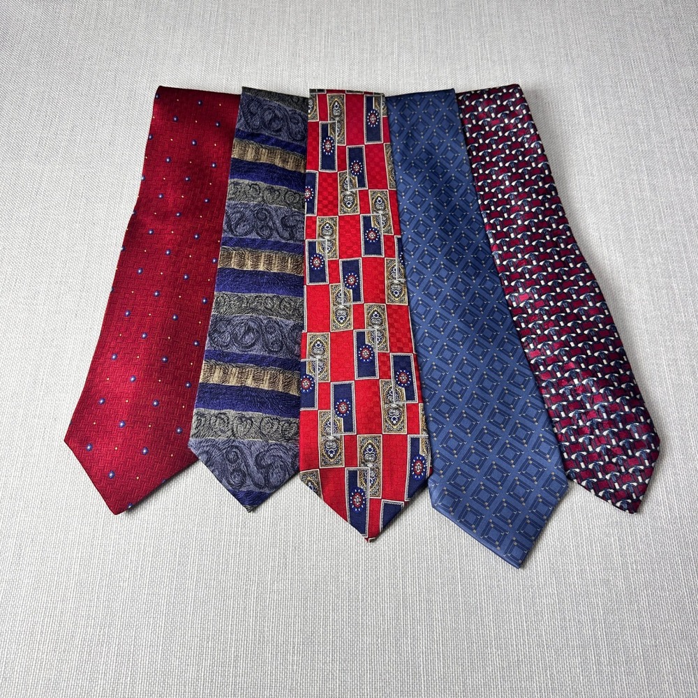 Vintage Classic Multicolor Necktie Bundle Bill Blass Puritan Jimmy Z 5pc Set‎